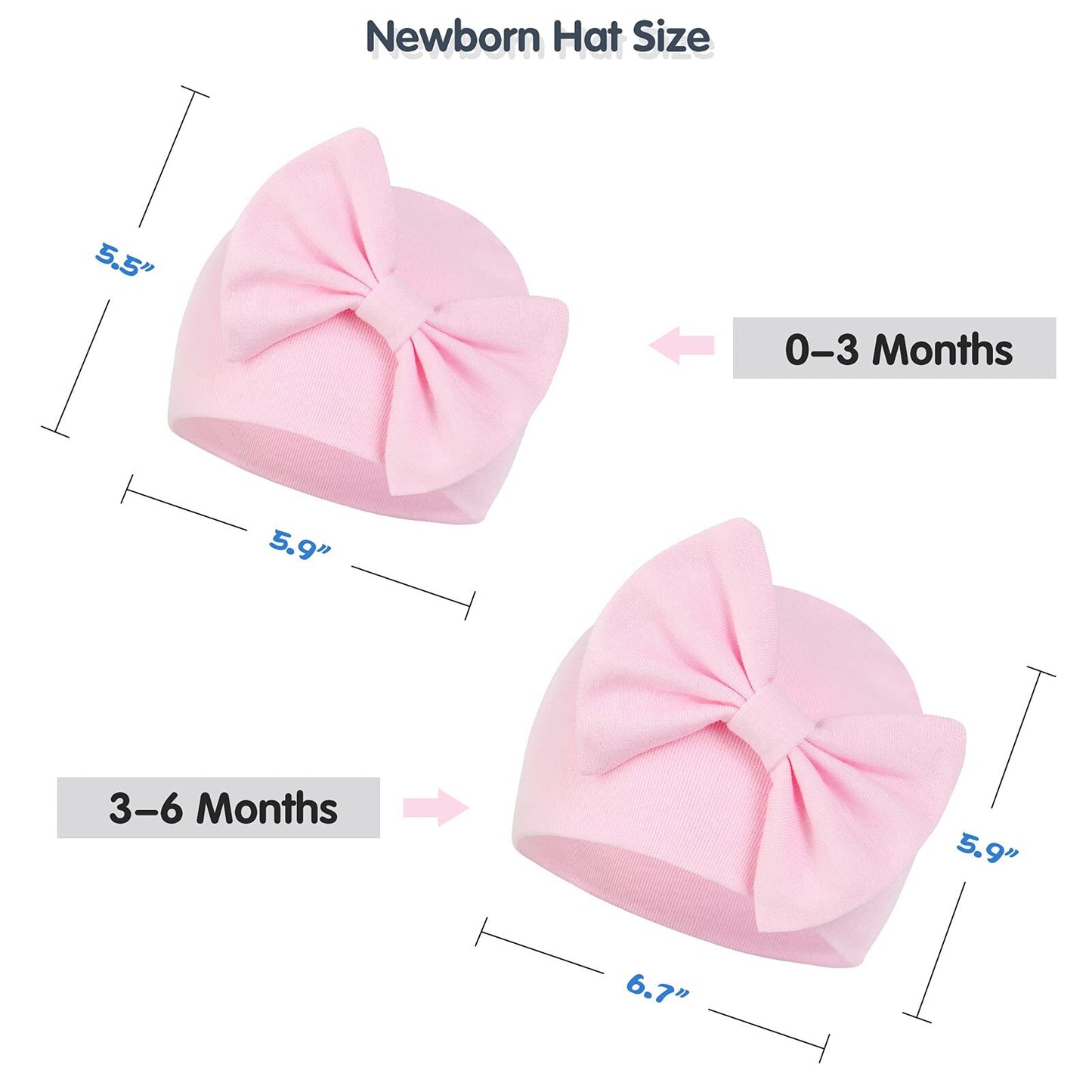 Baby Hats 0-6 Months Toddler Hat and Mittens for Newborn Baby Girls Baby Beanie Cotton Cap Black; Grey; White 0-6 Months