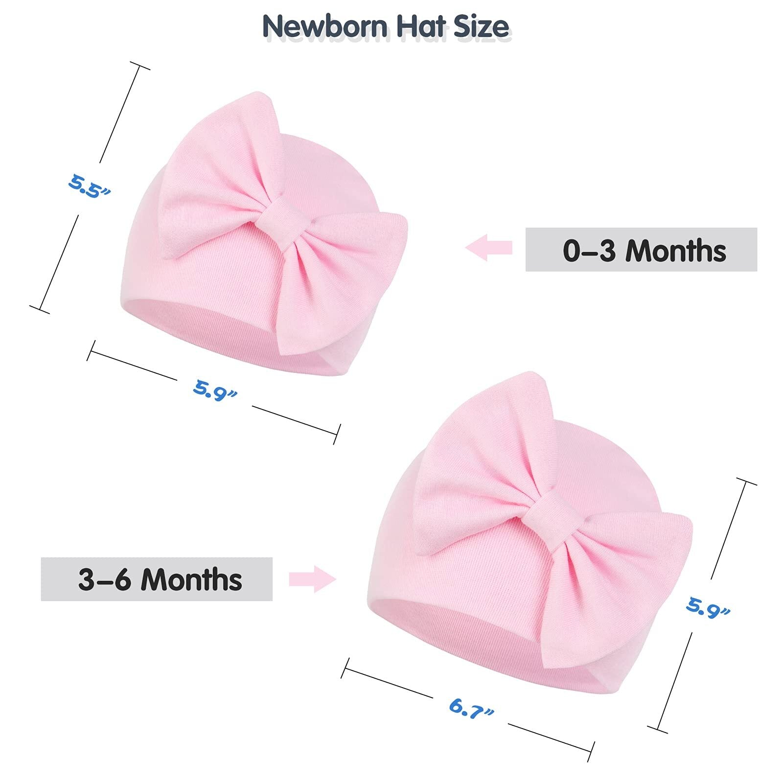 Baby Hats 0-6 Months Toddler Hat and Mittens for Newborn Baby Girls Baby Beanie Cotton Cap Black; Grey; White 0-6 Months