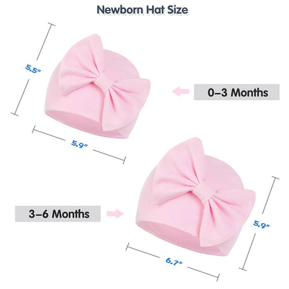 Baby Hats 0-6 Months Toddler Hat and Mittens for Newborn Baby Girls Baby Beanie Cotton Cap Black; Grey; White 0-6 Months