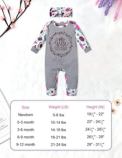 Newborn Baby Girl Clothes Floral Long Sleeve Footless Romper Jumpsuit Cotton