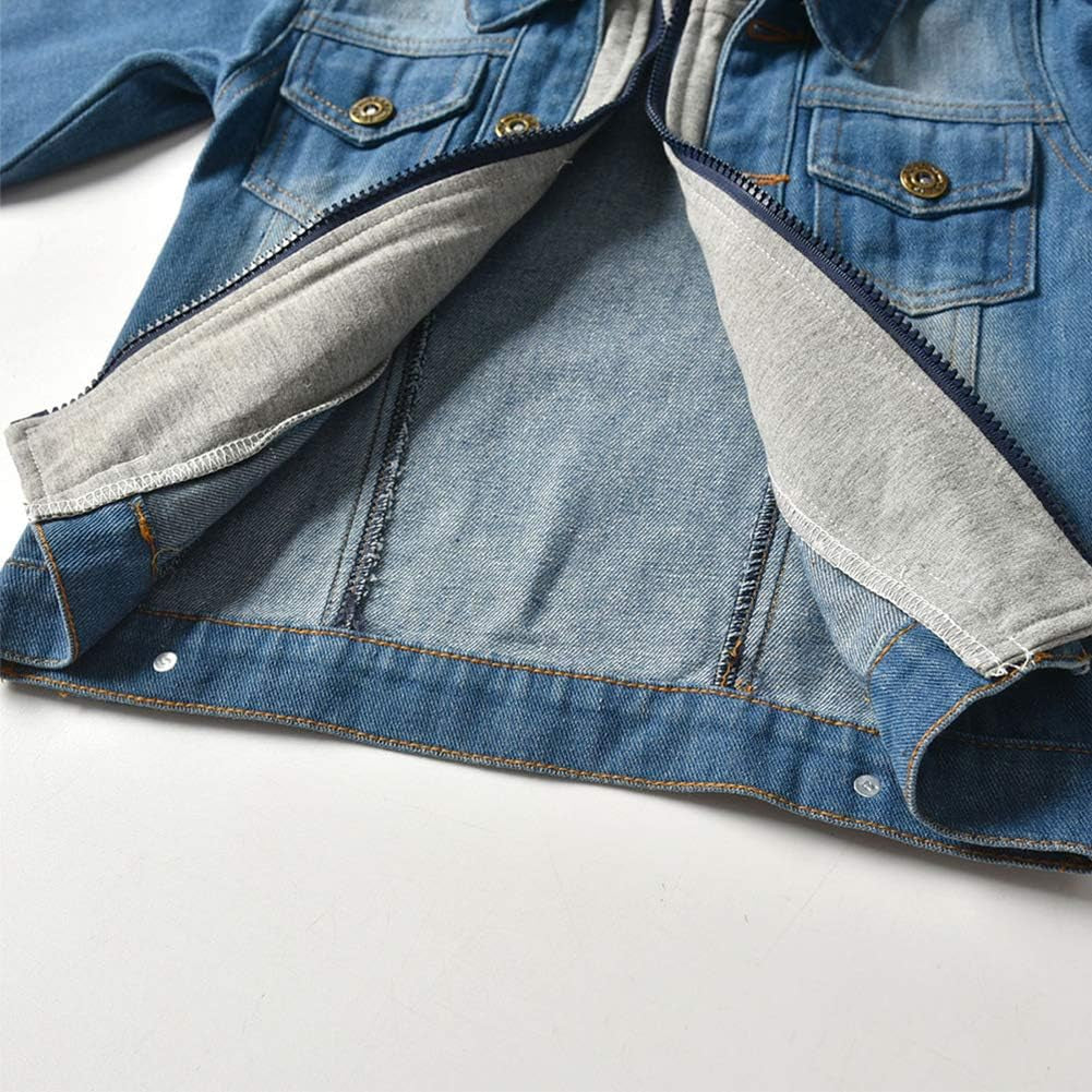 Toddler Kid Baby Boys Girls Denim Jacket Long Sleeve Button down Jeans Coat Cowboy Overcoat Basic Hoodie Casual Outwear